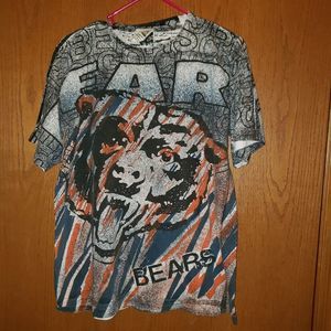 Mens Vintage 80s Chicago Bears Magic Johnson Medium Graphic Tee Front Back